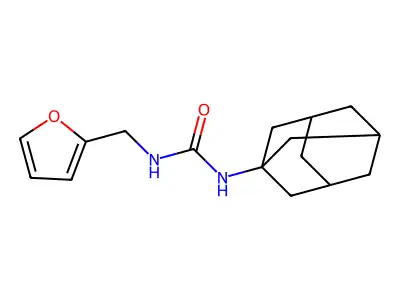 N-1-adamantyl-N'-(2-furylmethyl)urea structure