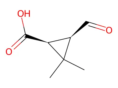 3-Formyl-2,2-dimethylcyclopropane-1-carboxylic acid structure