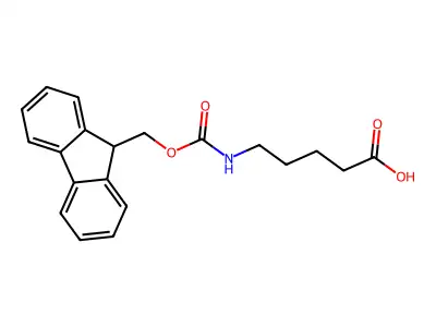 5-(((9H-fluoren-9-ylmethoxy)carbonyl)amino)pentanoic acid structure