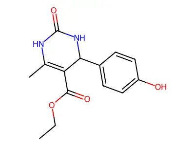 4-(4-HO-PH)-6-ME-2-Oxo-1,2,3,4-4H-pyrimidine-5-carboxylic acid ethyl ester structure