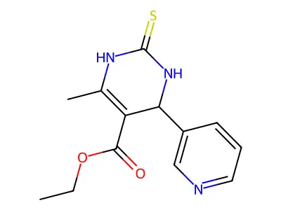Ethyl 6-methyl-4-pyridin-3-yl-2-thioxo-1,2,3,4-tetrahydropyrimidine-5-carboxylate structure