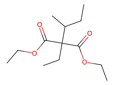 Diethyl 2-ethyl-2-(2-methylpropyl)propanedioate structure