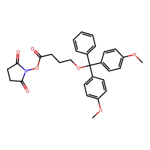 N-Succinimidyl-4-O-(4,4'-dimethoxytrityl)butyrate structure