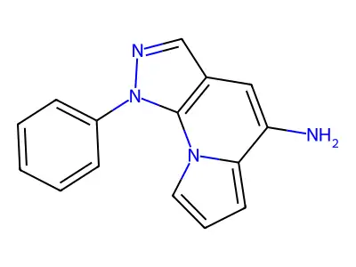 1H-Pyrazolo(3,4-e)indolizin-5-amine, 1-phenyl- structure