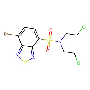 7-bromo-N,N-bis(2-chloroethyl)-2,1,3-benzothiadiazole-4-sulfonamide structure