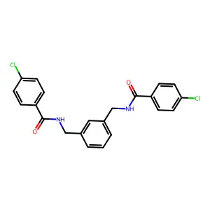 4-chloro-N-[[3-[[(4-chlorobenzoyl)amino]methyl]phenyl]methyl]benzamide structure