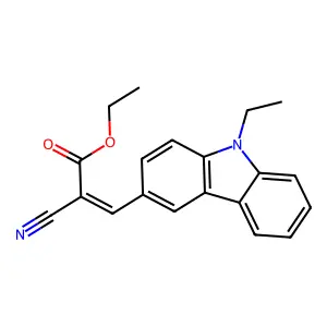 ethyl (E)-2-cyano-3-(9-ethylcarbazol-3-yl)prop-2-enoate structure