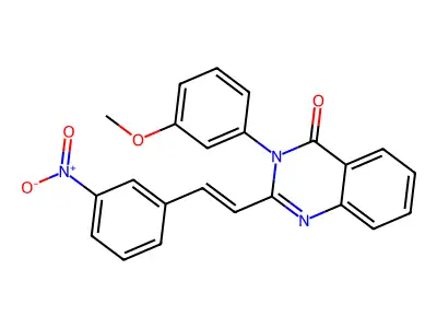 (E)-3-(3-methoxyphenyl)-2-(3-nitrostyryl)quinazolin-4(3H)-one structure