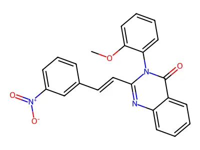 (E)-3-(2-methoxyphenyl)-2-(3-nitrostyryl)quinazolin-4(3H)-one structure