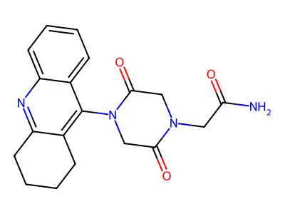 1-Piperazineacetamide, 2,5-dioxo-N-(1,2,3,4-tetrahydro-9-acridinyl)- structure