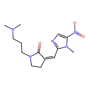 2-Pyrrolidinone,1-[3-(dimethylamino)propyl]-3-[(1-methyl-5-nitro-1H-imidazol-2-yl)methylene]- structure
