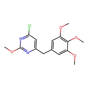 Pyrimidine, 4-chloro-2-methoxy-6-((3,4,5-trimethoxyphenyl)methyl)- structure