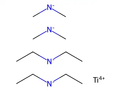 Bis(diethylazanide);bis(dimethylazanide);titanium(4+) structure