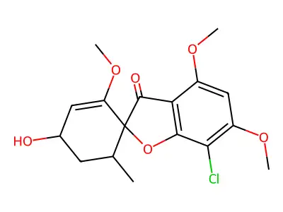 7-CHLORO-4'-HYDROXY-2',4,6-TRIMETHOXY-6'-METHYL-3H-SPIRO[BENZOFURAN-2,1'-CYCLOHEX[2]EN]-3-ONE structure