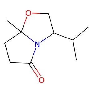 3-Isopropyl-7a-methyltetrahydropyrrolo[2,1-b][1,3]oxazol-5(6H)-one structure