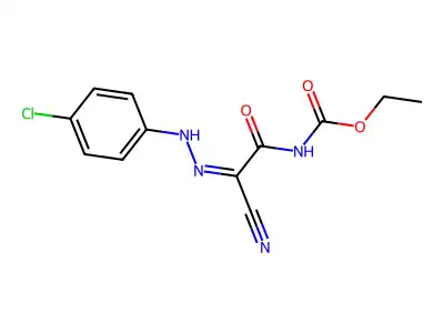 ethyl N-{2-[(Z)-2-(4-chlorophenyl)hydrazono]-2-cyanoacetyl}carbamate structure