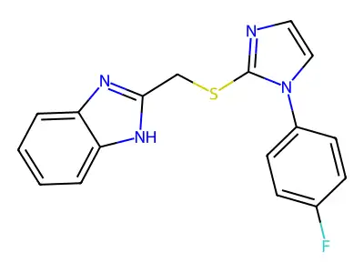 1H-Benzimidazole, 2-(((1-(4-fluorophenyl)-1H-imidazol-2-yl)thio)methyl)- structure