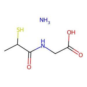 Glycine, N-(2-mercapto-1-oxopropyl)-, monoammonium salt structure