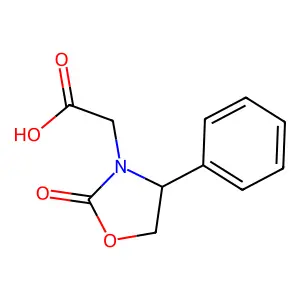 (R)-2-(2-Oxo-4-phenyloxazolidin-3-yl)acetic acid structure
