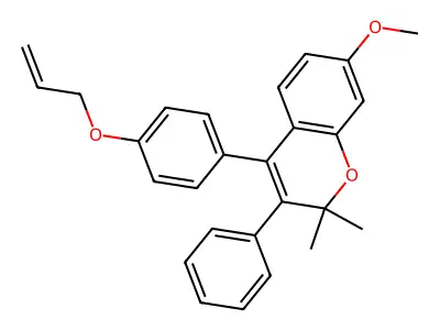2H-1-Benzopyran, 7-methoxy-2,2-dimethyl-3-phenyl-4-(4-(2-propenyloxy)phenyl)- structure