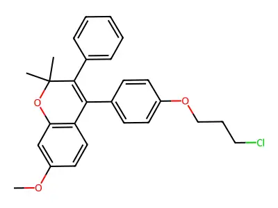2H-1-Benzopyran, 4-(4-(3-chloropropoxy)phenyl)-7-methoxy-2,2-dimethyl-3-phenyl- structure
