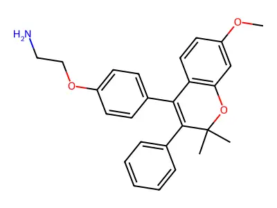 Ethanamine, 2-(4-(7-methoxy-2,2-dimethyl-3-phenyl-2H-1-benzopyran-4-yl)phenoxy)-, hydrochloride structure
