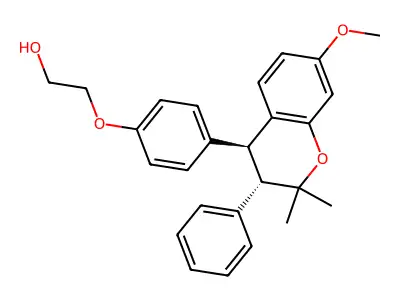 Ethanol, 2-(4-(3,4-dihydro-7-methoxy-2,2-dimethyl-3-phenyl-2H-1-benzopyran-4-yl)phenoxy)-, trans- structure