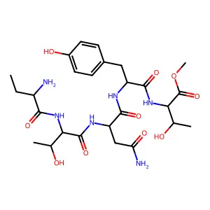 L-Threonine, L-2-aminobutanoyl-L-threonyl-L-asparaginyl-L-tyrosyl-, methyl ester structure