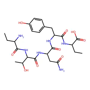 Butanoic acid, L-2-aminobutanoyl-L-threonyl-L-asparaginyl-L-tyrosyl-L-2-amino- structure
