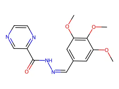 N'-(3,4,5-trimethoxybenzylidene)-2-pyrazinecarbohydrazide structure