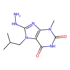 8-hydrazinyl-7-isobutyl-3-methyl-1H-purine-2,6(3H,7H)-dione structure
