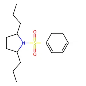 Pyrrolidine, 1-((4-methylphenyl)sulfonyl)-2,5-dipropyl-, trans- structure