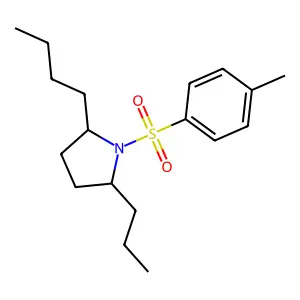 Pyrrolidine, 2-butyl-1-((4-methylphenyl)sulfonyl)-5-propyl-, trans- structure