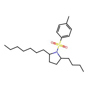 Pyrrolidine, 2-butyl-5-heptyl-1-((4-methylphenyl)sulfonyl)-, cis- structure