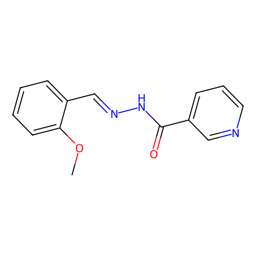 Nicotinic acid (2-methoxy-benzylidene)-hydrazide structure