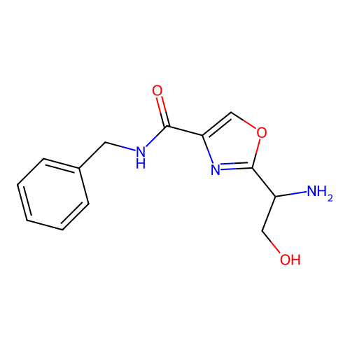 2-(1-amino-2-hydroxyethyl)-N-benzyl-1,3-oxazole-4-carboxamide structure