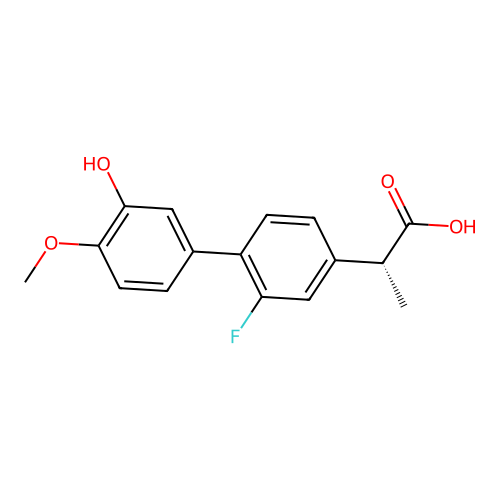 3'-hydroxy-4'-methoxyflurbiprofen, (R)- structure