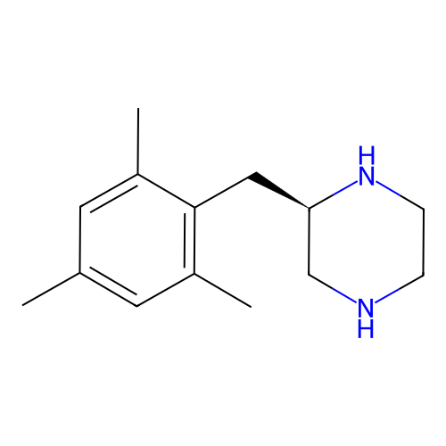 (2R)-2-[(2,4,6-trimethylphenyl)methyl]piperazine structure