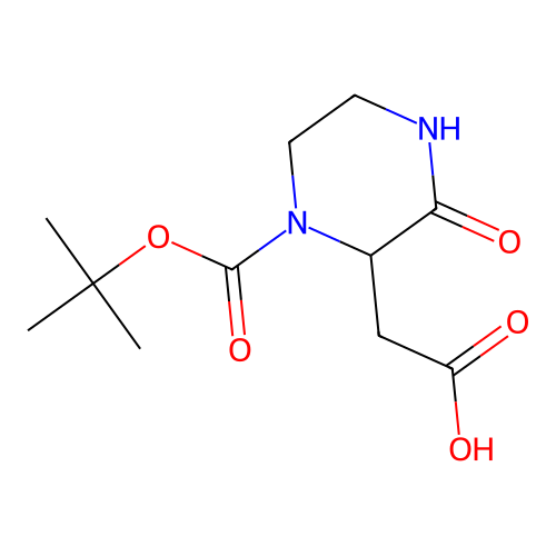 2-Carboxymethyl-3-oxo-piperazine-1-carboxylic acid tert-butyl ester structure