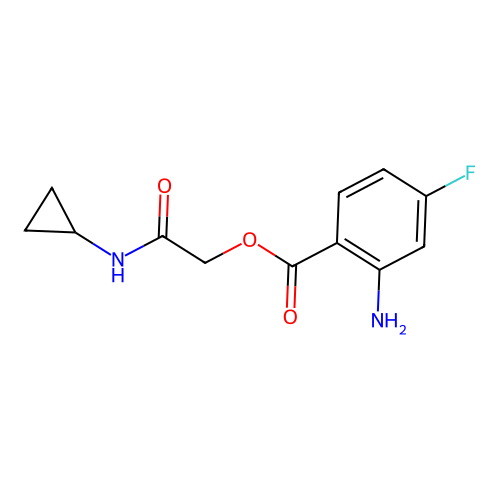 2-(Cyclopropylamino)-2-oxoethyl 2-amino-4-fluorobenzoate structure