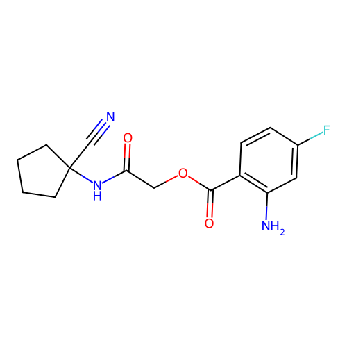 [2-[(1-Cyanocyclopentyl)amino]-2-oxoethyl] 2-amino-4-fluorobenzoate structure