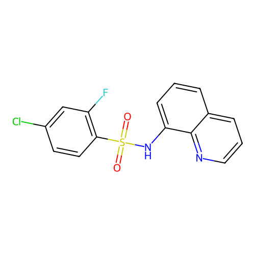 4-chloro-2-fluoro-N-(quinolin-8-yl)benzene-1-sulfonamide structure