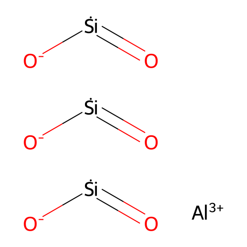 Aluminum silicon hydroxide oxide (AlSi5(OH)O11) structure