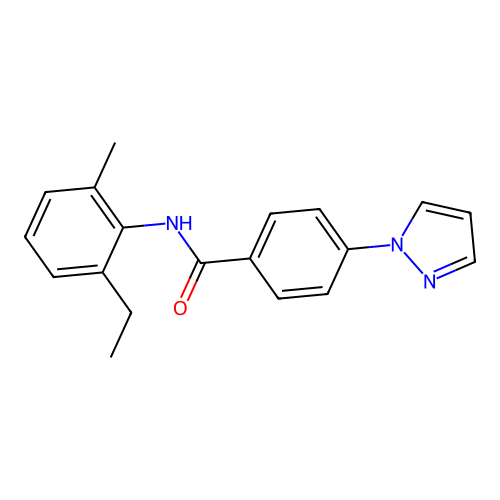 N-(2-ethyl-6-methylphenyl)-4-pyrazol-1-ylbenzamide structure