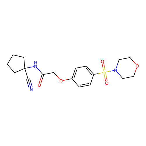 N-(1-cyanocyclopentyl)-2-[4-(morpholine-4-sulfonyl)phenoxy]acetamide structure