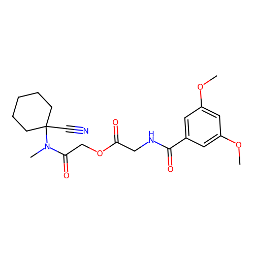 [(1-cyanocyclohexyl)(methyl)carbamoyl]methyl 2-[(3,5-dimethoxyphenyl)formamido]acetate structure