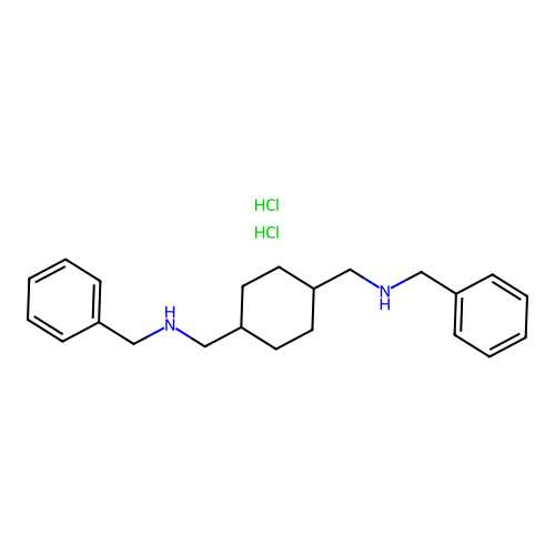 1,4-Bis(2-chlorobenzylaminomethyl)cyclohexane dihydrochloride, trans- structure