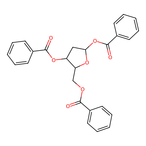 1,3,5-Tri-O-benzoyl-2-deoxyribofuranose structure