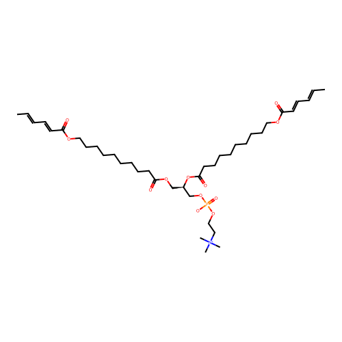1,2-Bis(10(2',4'-hexadienoyloxy)decanoyl)-sn-glycero-3-phosphocholine structure