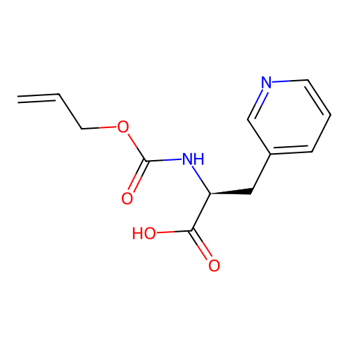 (2S)-2-{[(prop-2-en-1-yloxy)carbonyl]amino}-3-(pyridin-3-yl)propanoic acid structure